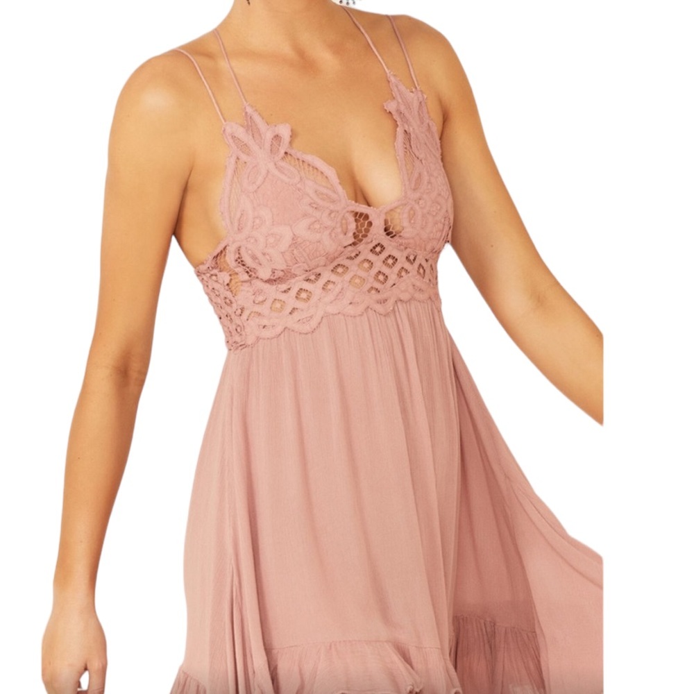 NWT Free People Women's Adella Mauve Boho Slip Dress Size Small - Picture 4 of 10